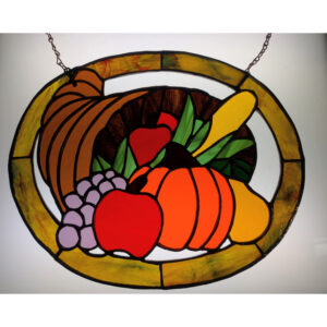 Autumn's Abundance Stained Glass Panel
