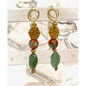 Gilded Cloisonne Earrings