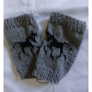 Black Horse Fingerless Gloves