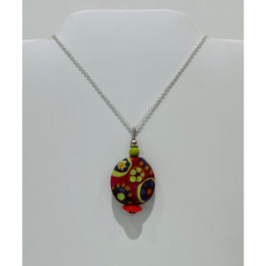 Red Happy Bead Pendant