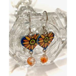 Sunflower Heart Earrings