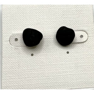Midnight Black Sea Glass Earrings