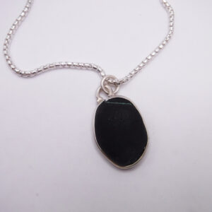 Midnight Black Sea Glass Pendant
