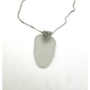 Winter White Sea Glass Necklace